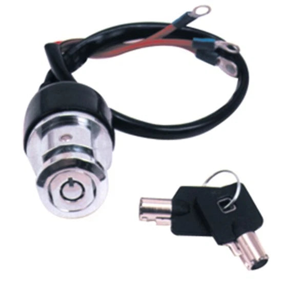 3 Position Ignition Switch Harley Dyna 91-05 Round Key Chrome 71705-97 Rep