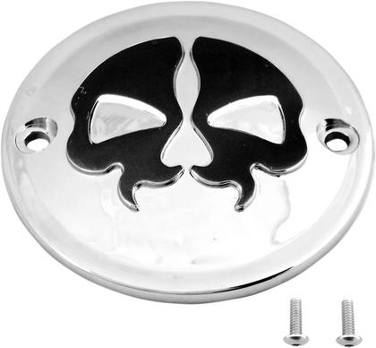Drag Specialties Split Skull Chrome Derby Cover 0940-1614 Harley 1970-2017 photo 1