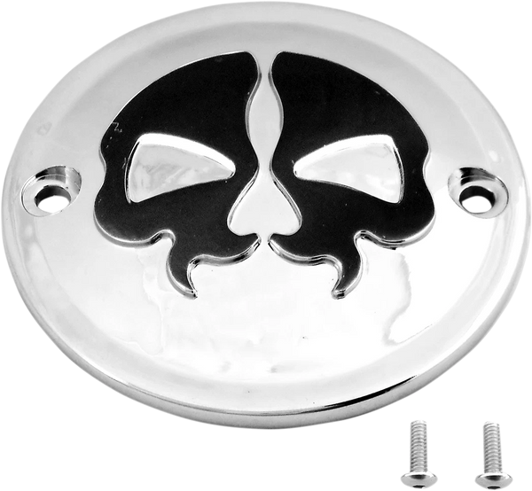 Drag Specialties Split Skull Chrome Derby Cover 0940-1614 Harley 1970-2017
