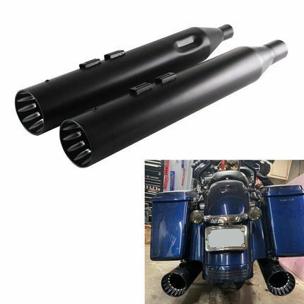 SHARKROAD 4.5” Slip-On Mufflers Harley Touring 2017-Up Black HDMF-451718BB