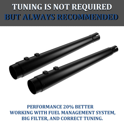 ANIT 4.4” Black Megaphone Slip On Mufflers Harley Touring 2017-Up HDMF-MP1706BB